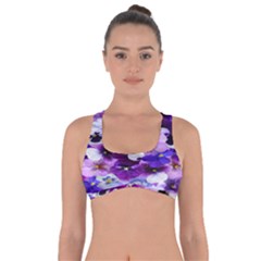 Graphic Background Pansy Easter Got No Strings Sports Bra by Sapixe