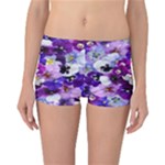 Graphic Background Pansy Easter Reversible Boyleg Bikini Bottoms