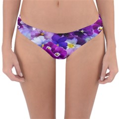 Graphic Background Pansy Easter Reversible Hipster Bikini Bottoms by Sapixe