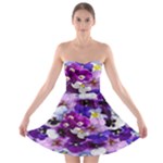 Graphic Background Pansy Easter Strapless Bra Top Dress