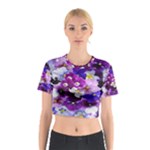 Graphic Background Pansy Easter Cotton Crop Top