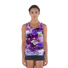 Graphic Background Pansy Easter Sport Tank Top  by Sapixe