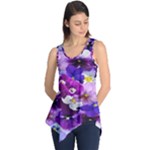 Graphic Background Pansy Easter Sleeveless Tunic