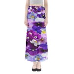 Graphic Background Pansy Easter Full Length Maxi Skirt