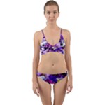 Graphic Background Pansy Easter Wrap Around Bikini Set