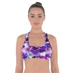 Graphic Background Pansy Easter Cross Back Sports Bra