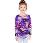 Graphic Background Pansy Easter Kids  Long Sleeve Tee