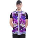 Graphic Background Pansy Easter Men s Puffer Vest