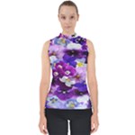 Graphic Background Pansy Easter Shell Top