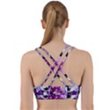 Graphic Background Pansy Easter Back Weave Sports Bra View2