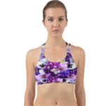 Graphic Background Pansy Easter Back Web Sports Bra