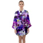 Graphic Background Pansy Easter Long Sleeve Kimono Robe