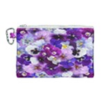 Graphic Background Pansy Easter Canvas Cosmetic Bag (Large)