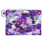 Graphic Background Pansy Easter Canvas Cosmetic Bag (XL)