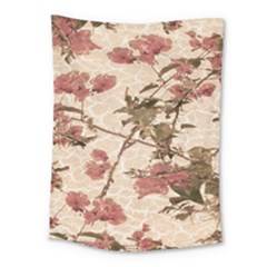 Textured Vintage Floral Design Medium Tapestry by dflcprints
