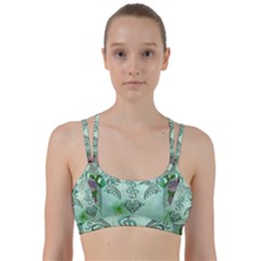 Music, Decorative Clef With Floral Elements Line Them Up Sports Bra by FantasyWorld7