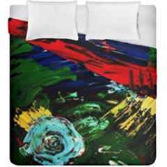 Tumble Weed And Blue Rose Duvet Cover Double Side (king Size) by bestdesignintheworld
