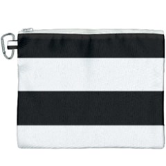 Black And White Striped Pattern Stripes Horizontal Canvas Cosmetic Bag (xxxl) by yoursparklingshop