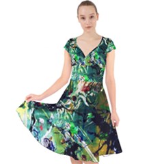 Jealousy   Battle Of Insects 4 Cap Sleeve Front Wrap Midi Dress by bestdesignintheworld