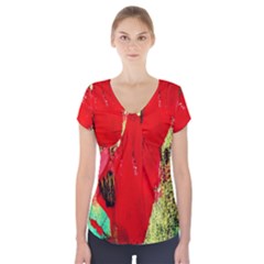 Humidity 9 Short Sleeve Front Detail Top by bestdesignintheworld