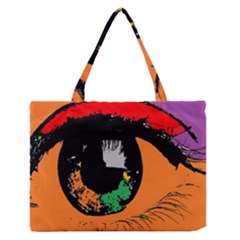 Eyes Makeup Human Drawing Color Zipper Medium Tote Bag by Simbadda