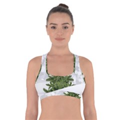 Christmas Xmas Tree Bokeh Cross Back Sports Bra by Simbadda