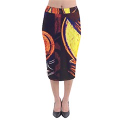 Cryptography Of The Planet Velvet Midi Pencil Skirt by bestdesignintheworld