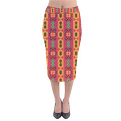 Tribal Shapes In Retro Colors                                   Velvet Pencil Skirt by LalyLauraFLM