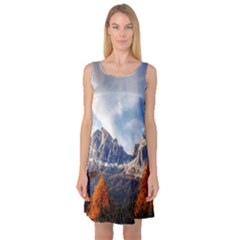 Dolomites Mountains Italy Alpine Sleeveless Satin Nightdress