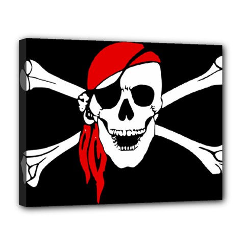 Pirate Skull Canvas 14  X 11  by StarvingArtisan