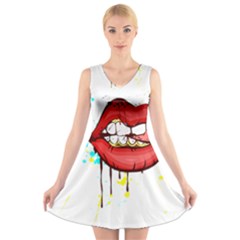 Bit Your Tongue V-neck Sleeveless Dress by StarvingArtisan