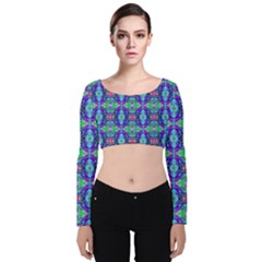 Artwork By Patrick-colorful-41 Velvet Crop Top