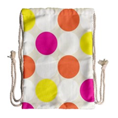 Polka Dots Background Colorful Drawstring Bag (large) by Modern2018