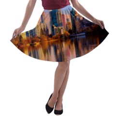 Vancouver Canada Sea Ocean A-line Skater Skirt by Simbadda