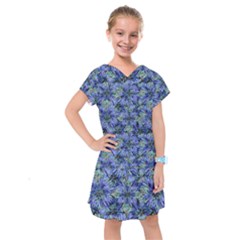 Modern Nature Print Pattern 7200 Kids  Drop Waist Dress by dflcprints