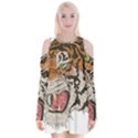 Tiger Tiger Png Lion Animal Velvet Long Sleeve Shoulder Cutout Dress View1