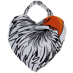 Animal Bird Cartoon Comic Eagle Giant Heart Shaped Tote