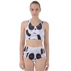 Panda Bear Funny Cute Racer Back Bikini Set by Simbadda