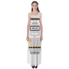 Robot Technology Robotic Animation Empire Waist Maxi Dress by Simbadda