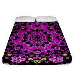 Namaste Decorative Flower Pattern Of Floral Fitted Sheet (california King Size) by pepitasart