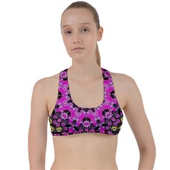 Namaste Decorative Flower Pattern Of Floral Criss Cross Racerback Sports Bra by pepitasart