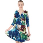 Clocks And Watch 4 Quarter Sleeve Front Wrap Dress