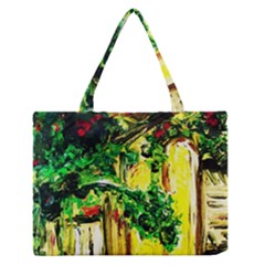 Old Tree And House With An Arch 2 Zipper Medium Tote Bag by bestdesignintheworld