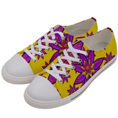 Fantasy Big Flowers In The Happy Jungle Of Love Women s Low Top Canvas Sneakers by pepitasart