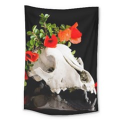 Animal Skull With A Wreath Of Wild Flower Large Tapestry by igorsin