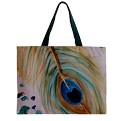 Peacock Zipper Mini Tote Bag by MandiSiegelArt