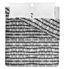 Abstract Wavy Black And White Pattern Duvet Cover Double Side (queen Size) by dflcprints