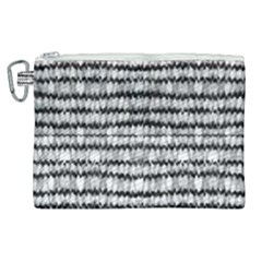 Abstract Wavy Black And White Pattern Canvas Cosmetic Bag (xl) by dflcprints