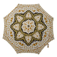 Hearts In A Field Of Fantasy Flowers In Bloom Hook Handle Umbrellas (medium) by pepitasart