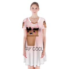 Stay Cool Short Sleeve V-neck Flare Dress by ZephyyrDesigns